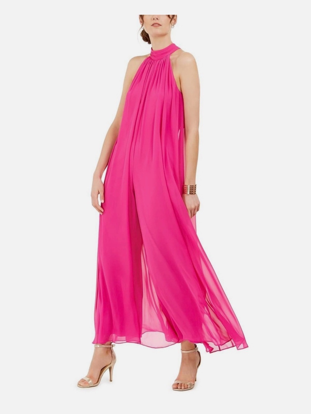1.STATE Pleated Jumpsuit / Dress in Pink Size Small NWT